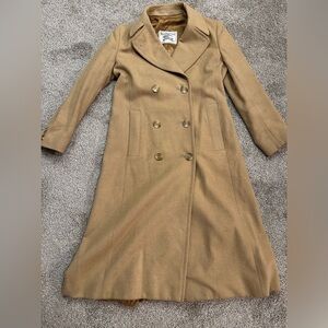 VINTAGE BURBERRYS Camel 100% Wool Long Overcoat- Women’s Size EXLPLUS 10